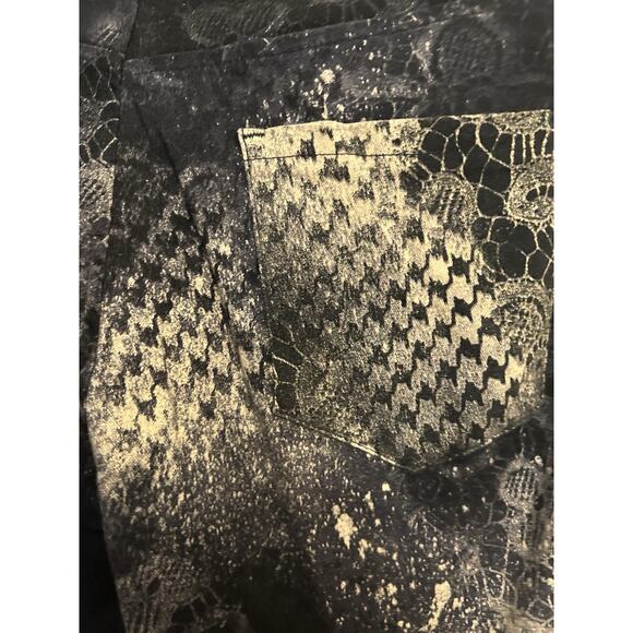 Custom bleach dye flared Uomo Collection Men’s Gold Dark Jeans Made In Italy - Picture 4 of 16